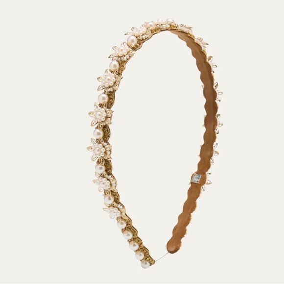 Deepa Gurnani Deane Pearl Embellished Headband - Picture 1 of 6